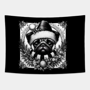 Cute pug Illustration Tapestry