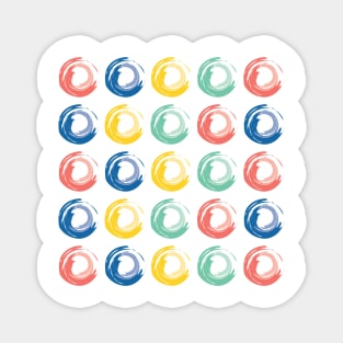 Colorful Circles, Pink, Blue, Yellow and Green Magnet