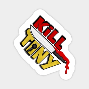 Kill Tony Podcast Fun Fan Logo WIth Microphone and a Knife (White) Magnet