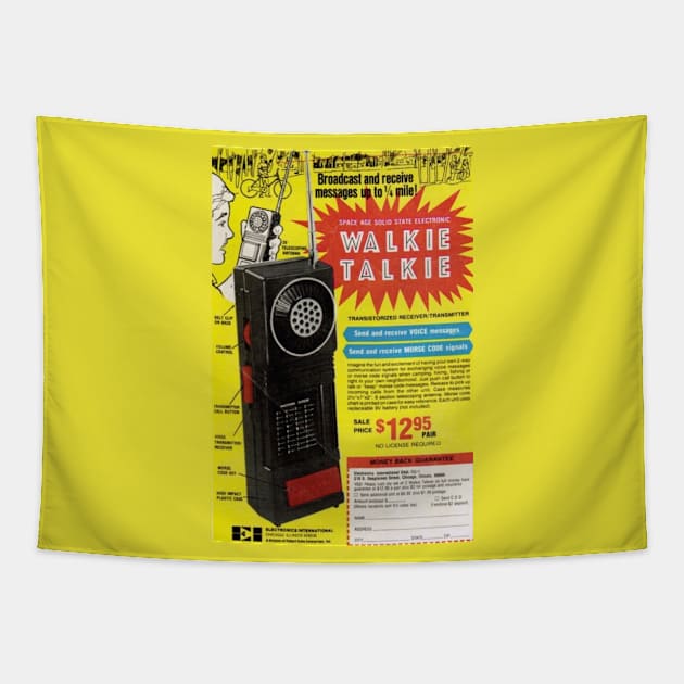 Vintage Walkie Talkie Ad Tapestry by Burnt Budz