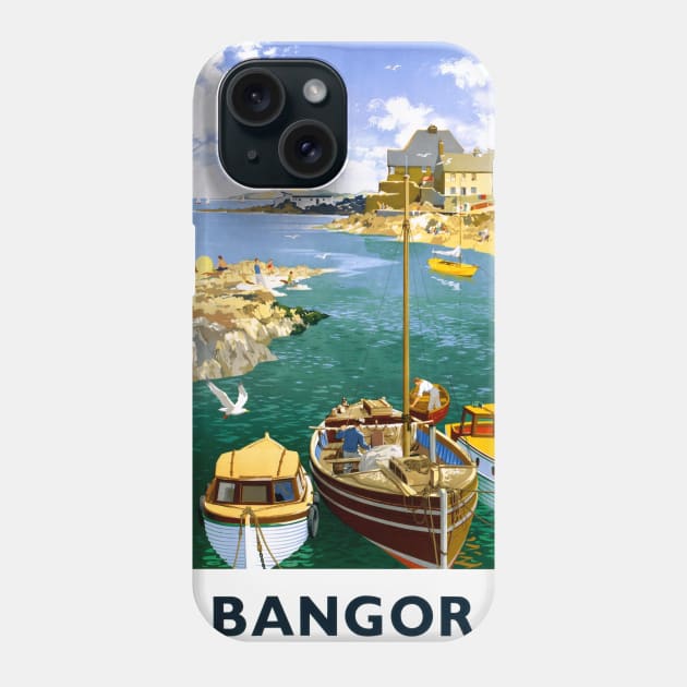 Vintage Travel Poster Ireland Bangor Northern Ireland Phone Case by vintagetreasure