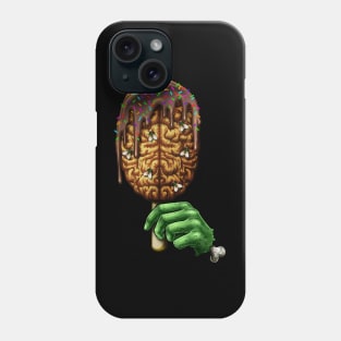 Spooky brain ice cream chocolate drip Phone Case