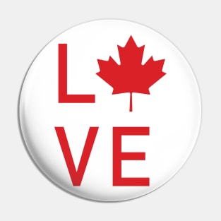 Canada Love Design with Canadian Maple Leaf -red Pin