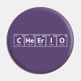 Cheerio (C-He-Er-I-O) Periodic Elements Spelling Pin