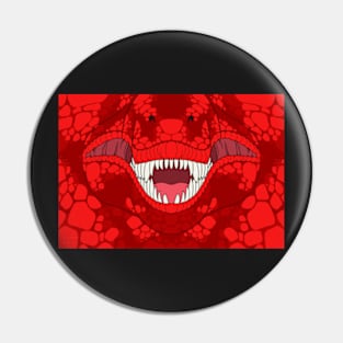 Cherry Red T-Rex Face Pin