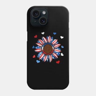 USA Flag Flower. Phone Case