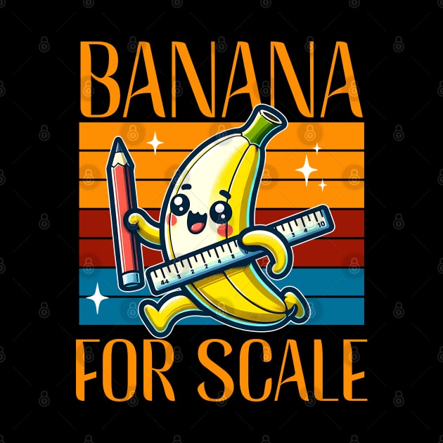 Cute Kawaii Banana For Scale With Vintage Retro Style by Odetee