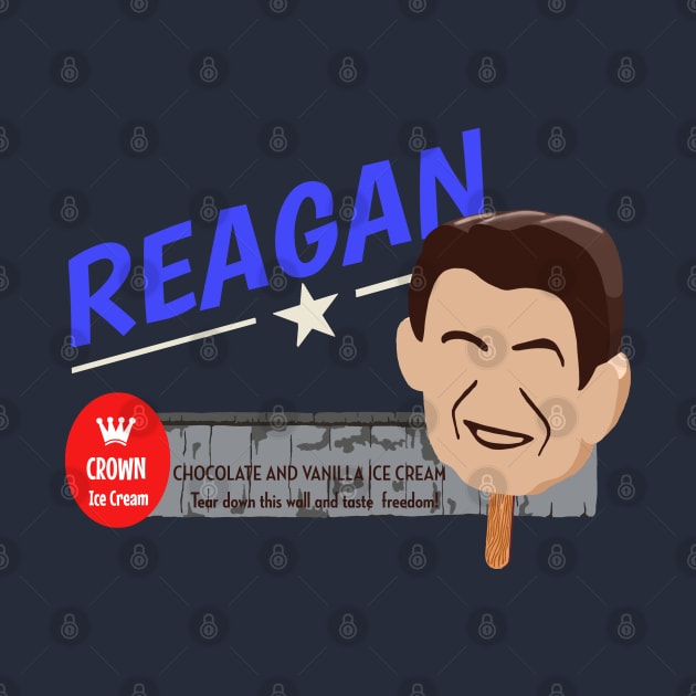 Crown Ice Cream Ad: Ronald Reagan Chocolate and Vanilla Ice Cream by Slabafinety