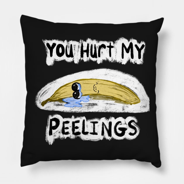 You Hurt My Peelings Crying Banana Lying Down Pillow by SubtleSplit