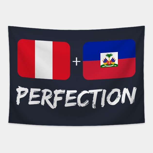 Peruvian Plus Haitian Perfection Heritage Flag Gift Tapestry by Just Rep It!!