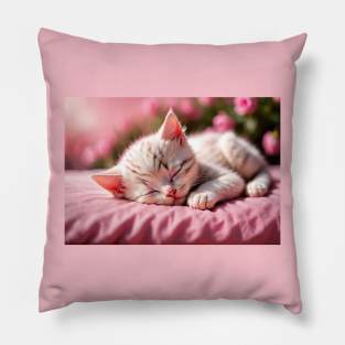 Cute, Sleeping little Kitten Pillow