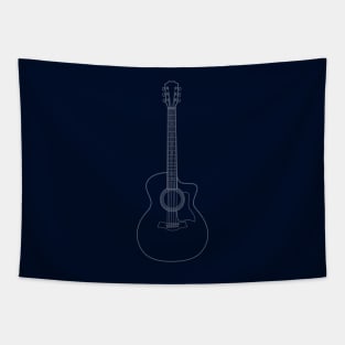 Auditorium Style Acoustic Guitar Outline Tapestry