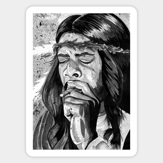 Smoking Jesus Black Jesus Sticker Teepublic