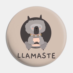 LLamaste,  cute funny slogan, humor slogan, lama Pin