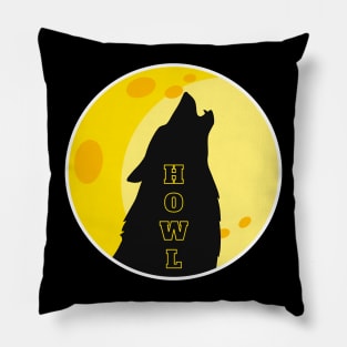 Lonely Howling Wolf Pillow