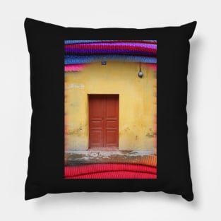 Latin American Door Collage Pillow