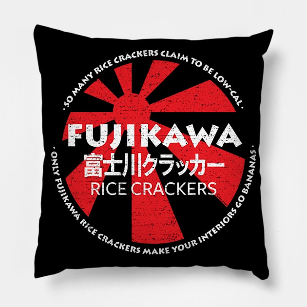 Fujikawa Rice Crackers (Black) [Rx-Tp] Pillow by Roufxis