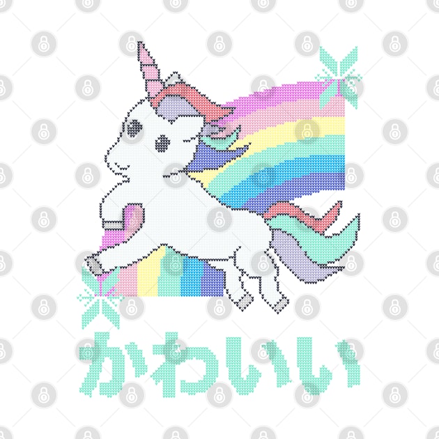 Cute Unicorn and Rainbow Ugly Christmas Sweater Kawaii Knitted Design by YourGoods