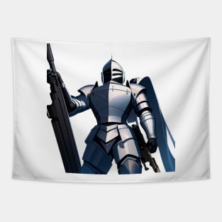 Knight Holding Gun Tapestry