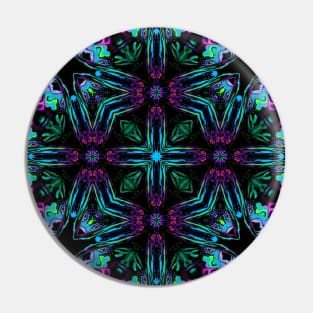 Neon Floral Flower Mandala Pin