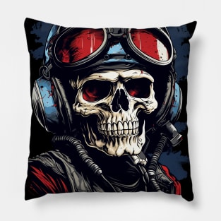 Skull Fighter Pilot Pillow