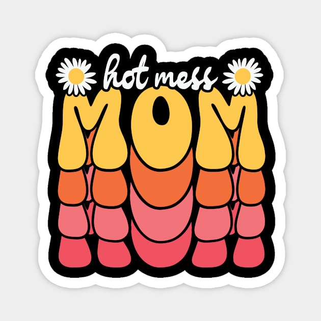 Hot Mess Mom Retro Mama Magnet by Crafty Pirate 