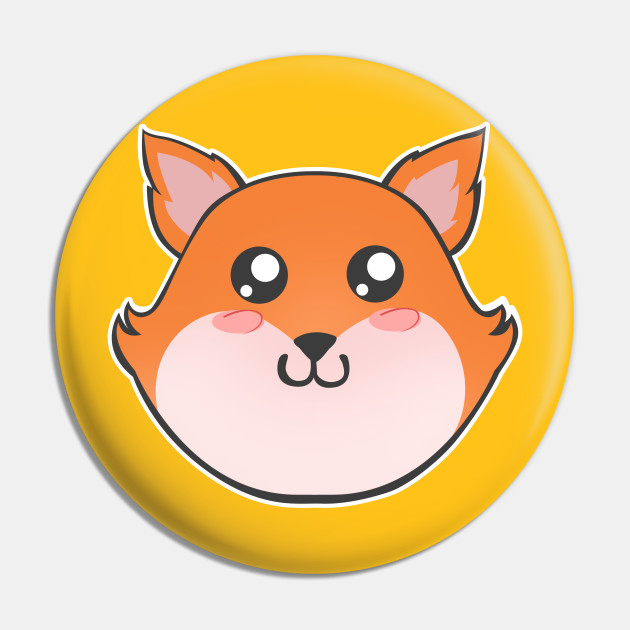 Cute Kawaii Fox Smiling Face Cute Fox Pin Teepublic