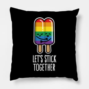 Let's stick together funny gay marriage gay couple double popsicle LGBT Pillow