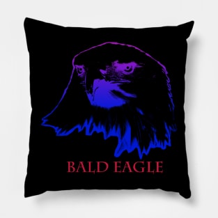 the bald head of the american eagle is blue Pillow