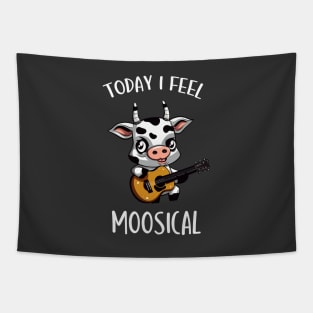 Moosical Cow Funny Music Musician Kids Tapestry