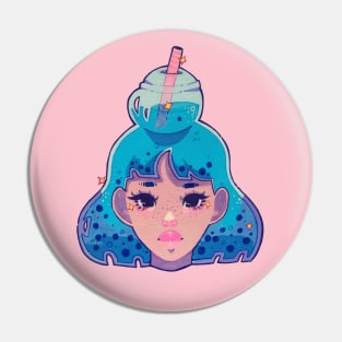 Boba Girl Blue Pin