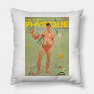 THE YOUNG PHYSIQUE - Vintage Physique Muscle Male Model Magazine Cover Pillow