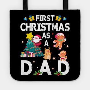 First Christmas As A Dad Merry Xmas Noel Day Father Tote