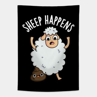Sheep Happens Funny Poop Puns Tapestry