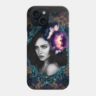 Digital Artwork Woman Art Portrait Floral Fine Artist Phone Case