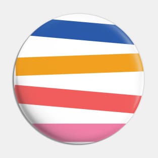 Bright color angled non parallel stripes Pin