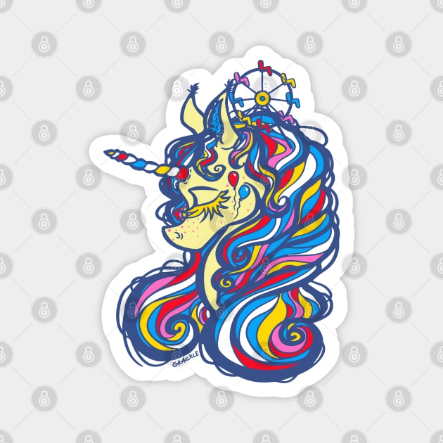 Carnival Unicorn Magnet by Jan Grackle