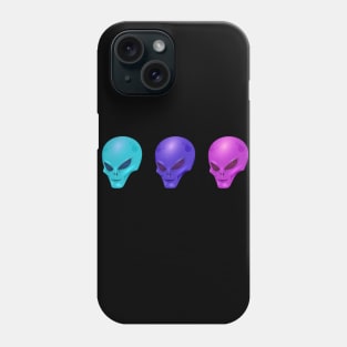 THREE COLORS ALIENS UFO FROM SPACE Phone Case