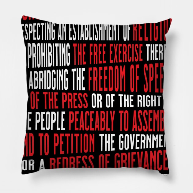 First Amendment Free Speech and Right to Protest Pillow by AntiqueImages