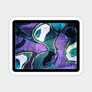 Blue And Green Abstract Art Magnet