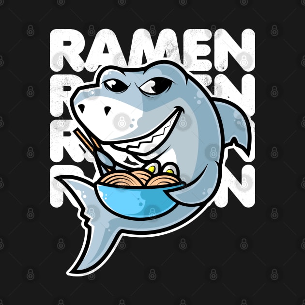 Shark Ramen Bowl Kawaii Neko Anime Japanese Noodles product by theodoros20