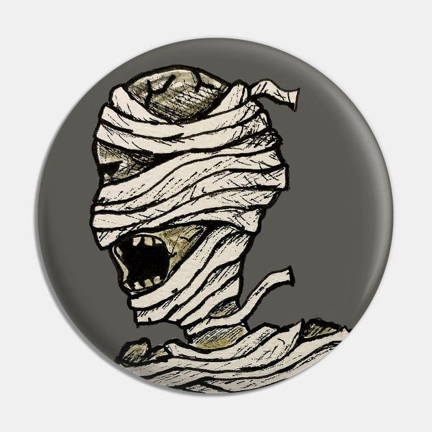 Ancient Mummy Pin by ElizabethB_Art