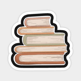 Cozy Stack of Books Illustration Magnet