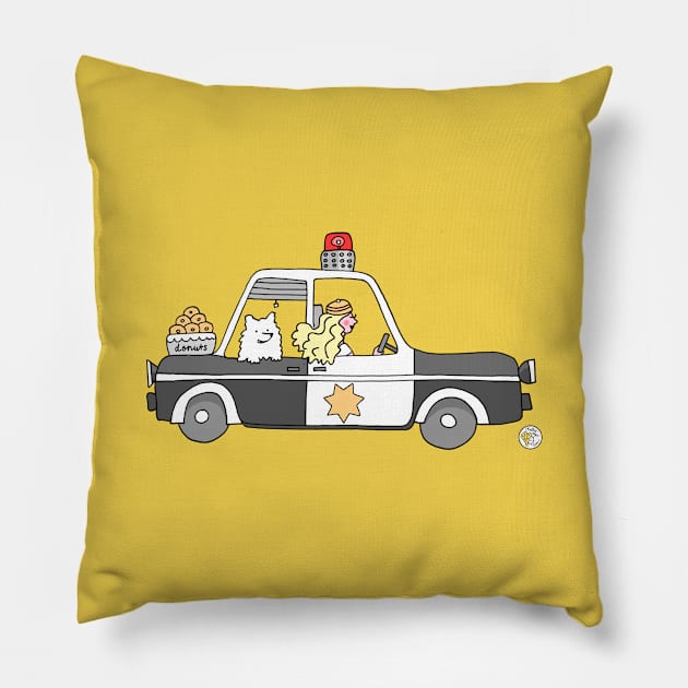 American police car cartoon Pillow by Mellowdays