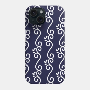 Beautiful blue and white curves pattern Phone Case