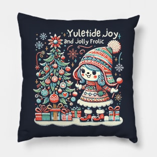 Yuletide Joy and Jolly Frolic Pillow