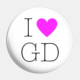 I love GD G-Dragon Big Bang Kpop Design Purple Pin