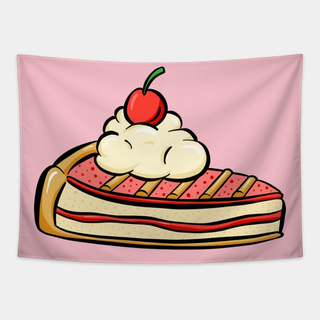 Cherry Sweet Pie Cake And Cream Tapestry by Squeeb Creative