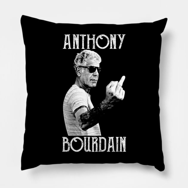 Anthony Cool White Stencil Pillow by Ballistic Redstone