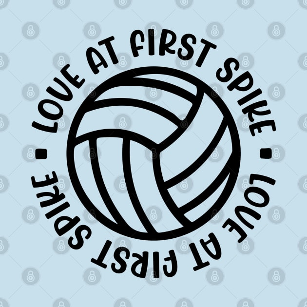 Love At First Spike Volleyball Girls Boys Cute Funny by GlimmerDesigns